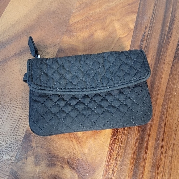 Vera Bradley Black Quilted Wallet with ID slot and flap snap pocket - Picture 4 of 16